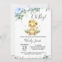 Blue Floral Eucalyptus Lion King Baby Shower