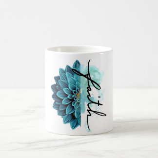 Blue Floral Faith Coffee Mug