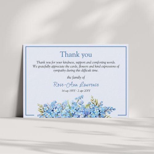 Blue floral forget-me-nots flowers funeral