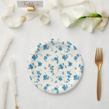 Blue Floral French Rococo Elegant
