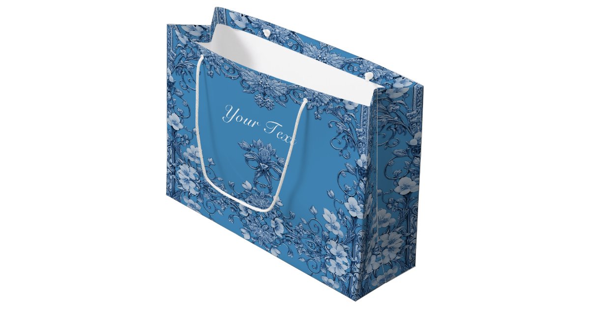Blue Floral Gift Bag