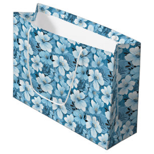 Blue Floral Gift Bag
