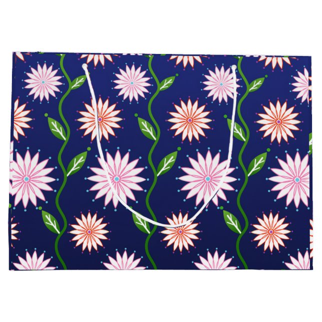 Blue Floral  Gift Bag (Back)