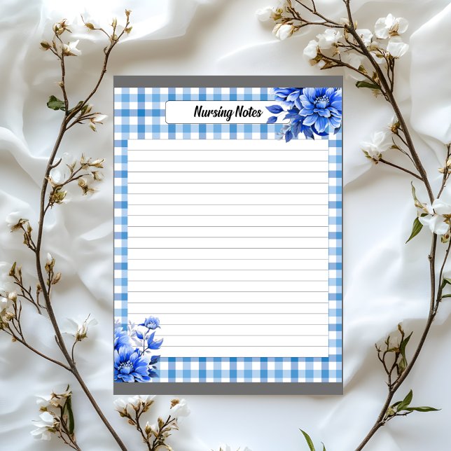 Blue Floral Gingham_ Nursing Notes (Creator Uploaded)