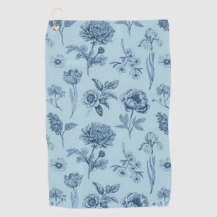 Blue Floral  Golf Towel