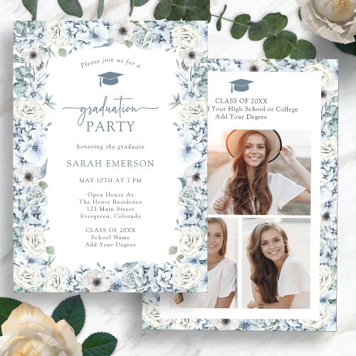 Blue Floral Graduation