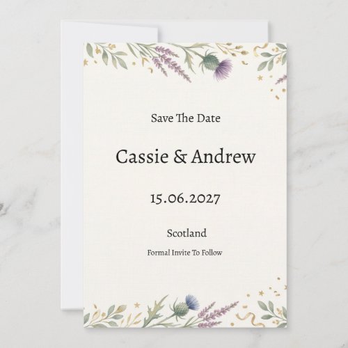 Blue Floral Greenery Wedding Save The Date