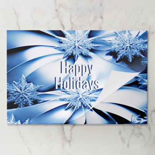 Blue Floral Holiday Christmas Tearaway Placemat