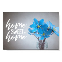 Blue Floral Home Sweet Home