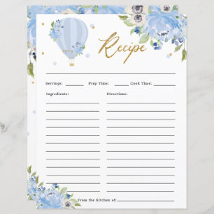 Blue Floral Hot Air Balloon Bridal Bring Recipe