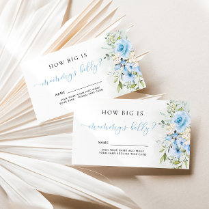 Blue floral how big is mommy's belly enclosure card