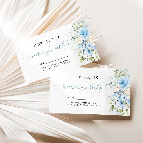 Blue floral how big is mommys belly enclosure card