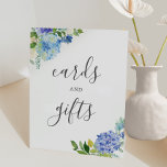 Blue Floral Hydrangea Cards and Gifts Sign<br><div class="desc">Blue Floral Hydrangea Cards and Gifts Sign</div>