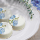 Blue Floral Hydrangea Event Wedding Cookie Favor