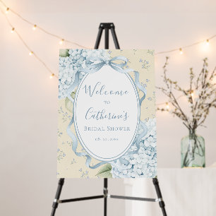 Blue Floral Hydrangeas Yellow Whimsical Bridal Foam Board