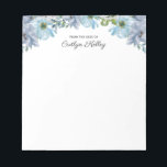 Blue Floral II From the Desk of, Personalized Notepad<br><div class="desc">This beautiful notepad features watercolor flowers in shades of blue and your personalization.  Use the template form to add your text.</div>