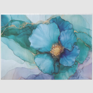 Blue Floral in Alcohol Ink Series Design #18 Tissue Paper