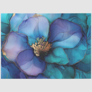 Blue Floral in Alcohol Ink Series Design #35 Tissue Paper