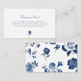 Blue Floral Insert Card | Elegant Bridal Shower
