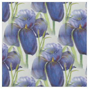 Blue Floral Iris Fabric