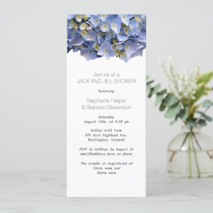 Blue Floral Jack and Jill Wedding Shower Invitation