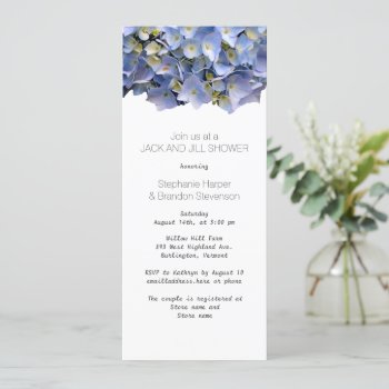 Blue Floral Jack And Jill Wedding Shower Invitation by BlueHyd at Zazzle