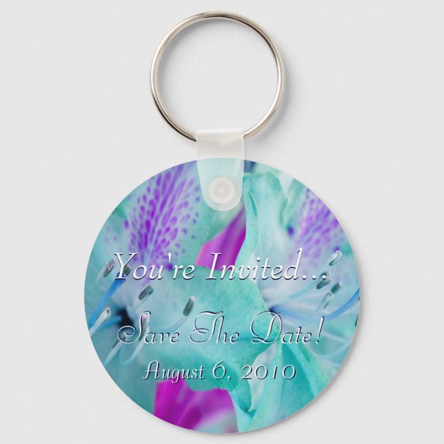 Blue Floral Keychain (Front)