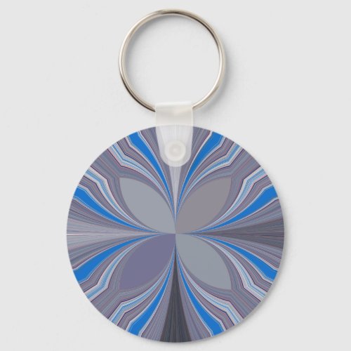 Blue Floral Keychain