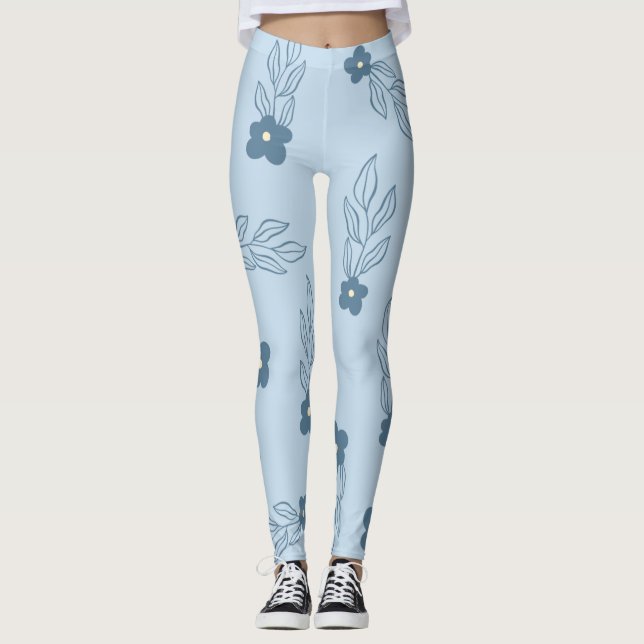 BLUE FLORAL LEGGINGS (Front)