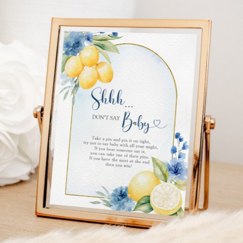 Blue Floral Lemon Main Squeeze Dont Say Baby Poster