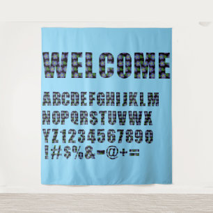 Blue Floral Letters Make Your Own Backdrop