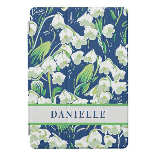 Blue Floral Lily of the Valley May Birth Flower iPad Pro Cover