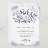 Blue Floral Little Man - Boy Baby Shower Invitation (Front)