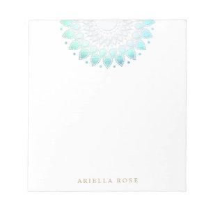 Blue Floral Lotus Notepad