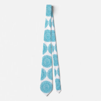 Blue Floral Mandala Art  Tie
