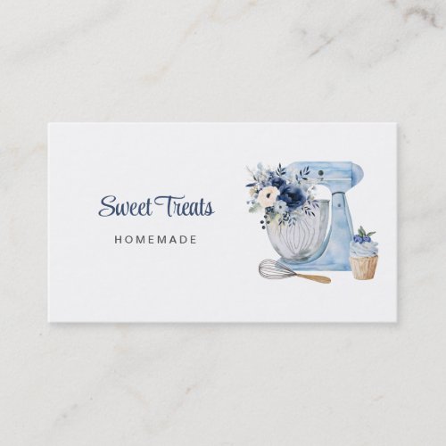 Blue Floral Mixer Business Card