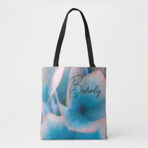 Blue Floral Modern Bridesmaid Stylish  Tote Bag
