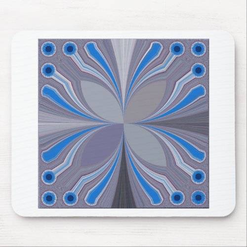 Blue Floral Mouse Pad