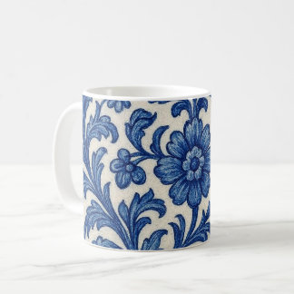 Blue Floral Mug. Coffee Mug