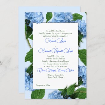 Blue Floral Parents Inviting Wedding Invitation by BlueHyd at Zazzle
