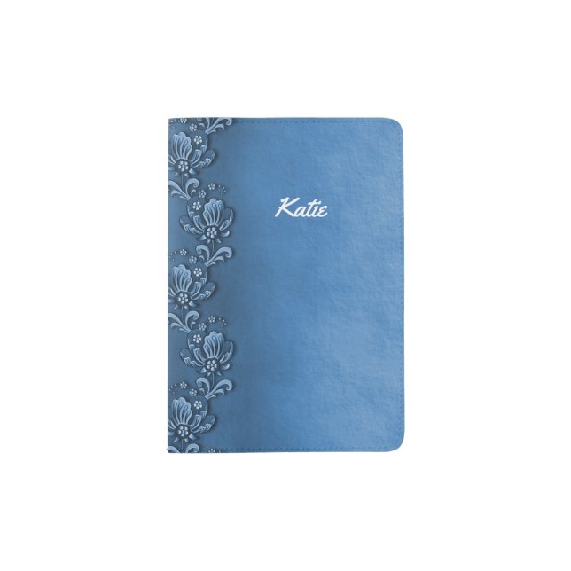 Blue Floral Passport Holder (Front)