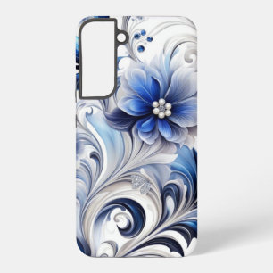 Blue Floral Pastel Soft Design Samsung Galaxy S22+ Case
