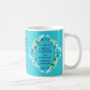 Blue Floral Pastor Appreciation Coffee Mug