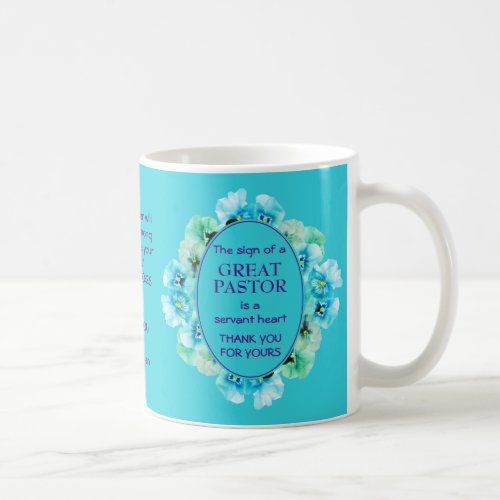 Blue Floral Pastor Appreciation Coffee Mug