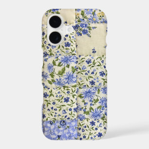 Blue Floral Patchwork Quilt iPhone 17 Case
