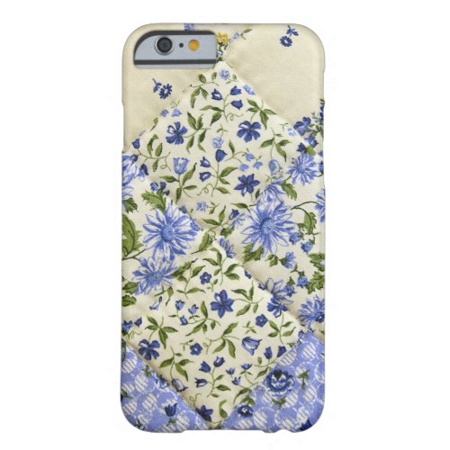 Blue Floral Patchwork Quilt Barely There iPhone 6 Case