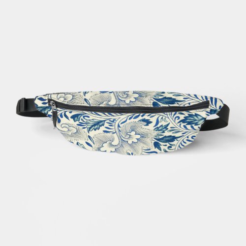 Blue Floral Pattern Antique Asian Design Fanny Pack