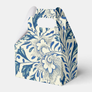 Blue Floral Pattern Antique Asian Design Favor Boxes