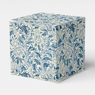Blue Floral Pattern Antique Asian Design Favor Boxes