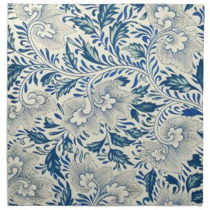 Blue Floral Pattern Antique Asian Design Napkin